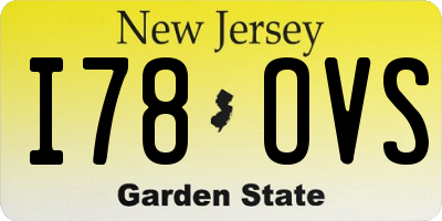 NJ license plate I78OVS