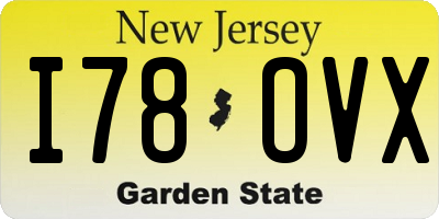 NJ license plate I78OVX
