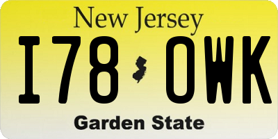 NJ license plate I78OWK