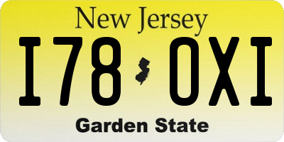 NJ license plate I78OXI