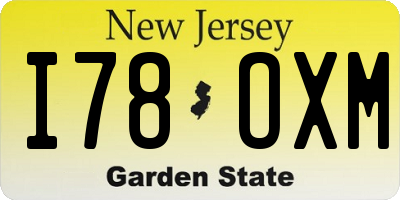 NJ license plate I78OXM