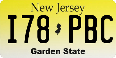 NJ license plate I78PBC