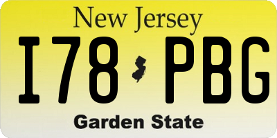 NJ license plate I78PBG