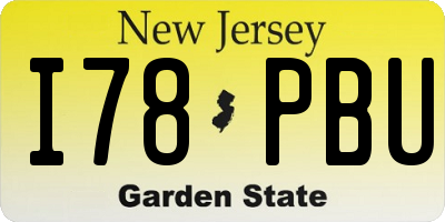 NJ license plate I78PBU
