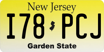 NJ license plate I78PCJ