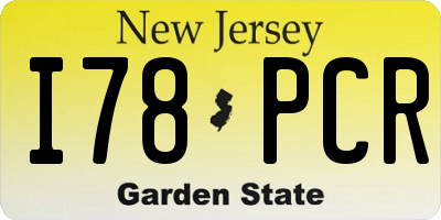 NJ license plate I78PCR