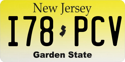 NJ license plate I78PCV
