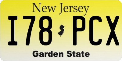 NJ license plate I78PCX