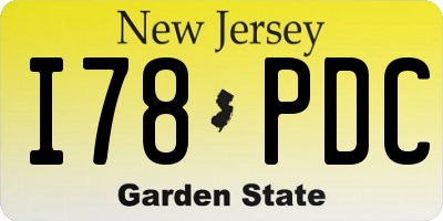 NJ license plate I78PDC