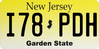 NJ license plate I78PDH