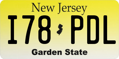 NJ license plate I78PDL