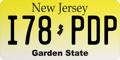 NJ license plate I78PDP