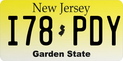 NJ license plate I78PDY