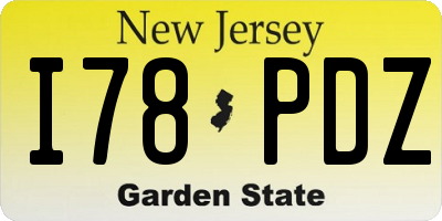 NJ license plate I78PDZ