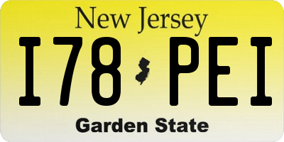 NJ license plate I78PEI