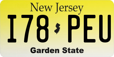 NJ license plate I78PEU