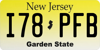NJ license plate I78PFB
