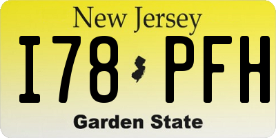 NJ license plate I78PFH