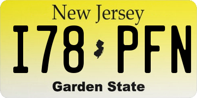 NJ license plate I78PFN