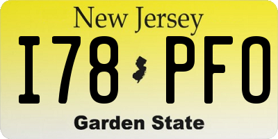 NJ license plate I78PFO