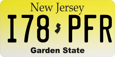 NJ license plate I78PFR