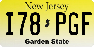 NJ license plate I78PGF