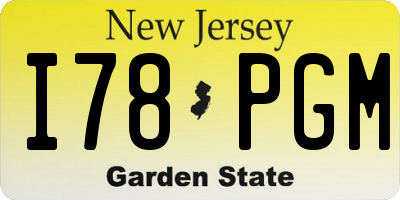NJ license plate I78PGM
