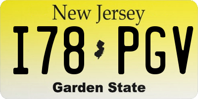 NJ license plate I78PGV