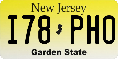 NJ license plate I78PHO