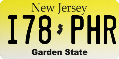 NJ license plate I78PHR
