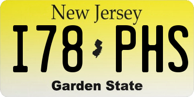 NJ license plate I78PHS