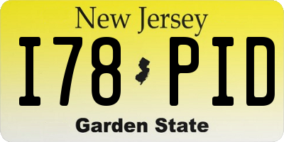 NJ license plate I78PID