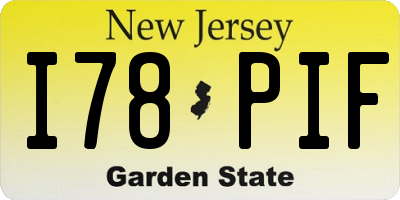 NJ license plate I78PIF