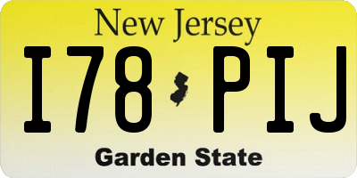 NJ license plate I78PIJ