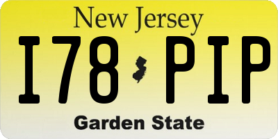 NJ license plate I78PIP