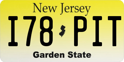 NJ license plate I78PIT