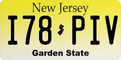 NJ license plate I78PIV