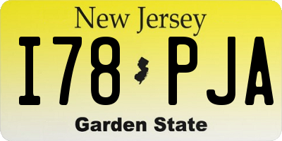 NJ license plate I78PJA