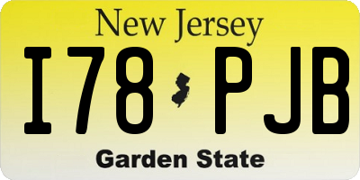 NJ license plate I78PJB
