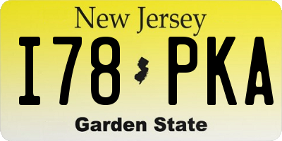 NJ license plate I78PKA