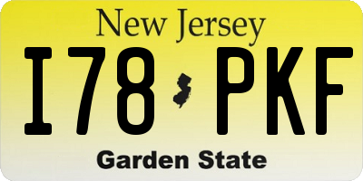 NJ license plate I78PKF