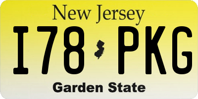 NJ license plate I78PKG