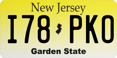 NJ license plate I78PKO