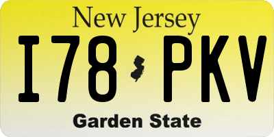 NJ license plate I78PKV