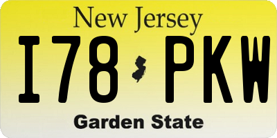 NJ license plate I78PKW
