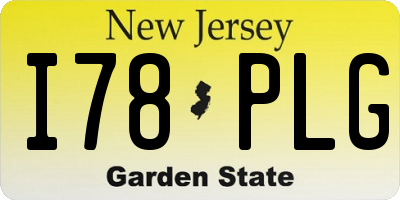 NJ license plate I78PLG