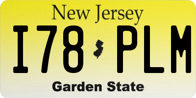 NJ license plate I78PLM