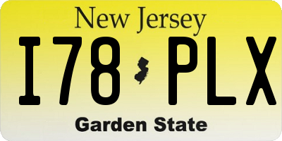 NJ license plate I78PLX