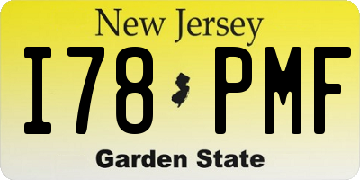 NJ license plate I78PMF