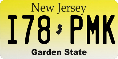 NJ license plate I78PMK